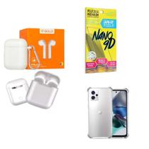 Kit Fone Sem Fio + Capinha Motorola G23 + Película 9D