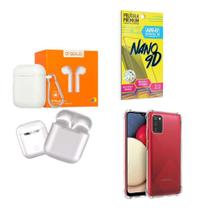 Kit Fone Sem Fio + Capinha Samsung A03 S + Película 9D