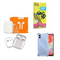 Kit Fone Sem Fio + Capinha Samsung A04 E + Película 9D