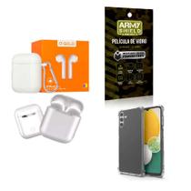 Kit Fone Sem fio + Capinha Samsung A13 5G + Película 3D
