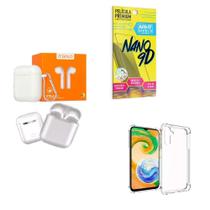 Kit Fone Sem Fio + Capinha Samsung A14 + Película 9D