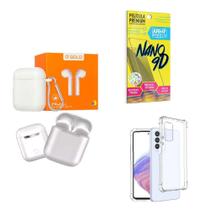 Kit Fone Sem Fio + Capinha Samsung A53 + Película 9D