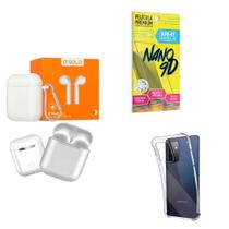 Kit Fone Sem Fio + Capinha Samsung A72 + Película 9D