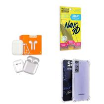 Kit Fone Sem fio + Capinha Samsung S21 Plus + Película 9D