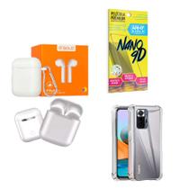 Kit Fone Sem fio + Capinha Xiaomi Mi Note 10Pro + Película 9D