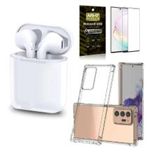 Kit Fone Sem Fio Tws Gold Samsung Note20 Ultra + Película 3D - Armyshield