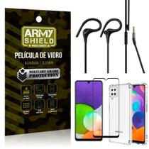 Kit Fone Sport Hs92 + Capa + Película 3D Samsung A22 4G