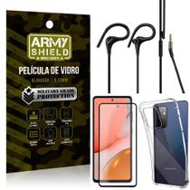 Kit Fone Sport Hs92 + Capa + Película 3D Samsung A72 - Armyshield