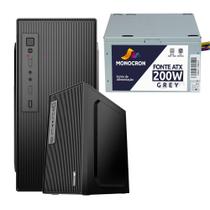 Kit Fonte 200W Monocron Grey Operação Silenciosa Com 5 Conectores Bivolt 110-220 Formato ATX + Gabinete Office Para Escritório/Gamer Kit Fonte 200W Monocron Grey Operação Silenciosa Com 5 Conectores Bivolt 110-220 Formato ATX + Gabinete Office Para Escritório/Gamer