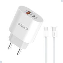 Kit Fonte Carregador Carga Rápida Turbo Pd40w Para IOS Cor Branco