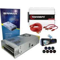 Kit fonte de alimentacao chaveada 12v 50a 600w + módulo ds800x4 taramps rádio bt
