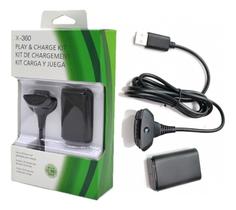 Kit Fonte E Carregador P/ Controle Compatível Xbox 360 Cabo Usb