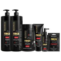 Kit Força com pimenta 1 Litro 6 itens 1 Shamp 1 Cond 1L 1 Másc 1L 1 Final 1 Loção 1 Dose