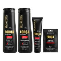 Kit Força com Pimenta Bio Extratus (Shampoo e Condicionador 350ml /Máscara 90g / Super Dose 30g)