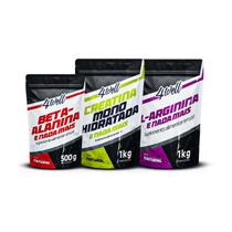 Kit Força Pura (Mega) Creatina 1kg + Beta-Alanina 500g + Arginina 1kg Kit Força Pura (Mega) Creatina 1kg + Beta-Alanina 500g + Arginina 1kg