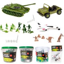 Kit Forças Armadas Soldadinhos 187 Peças Tanque Jipe Avião Gulliver Brinquedos