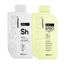 Kit Force Afro Coffee 1L e Boltox Argan 1Kg Liso Perfeito Brilho e Tratamento
