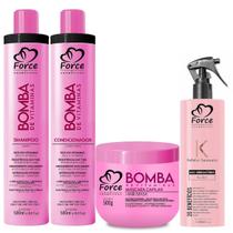 Kit Force Cosméticos Nutrição Capilar Vitaminas Fluido Uso Obrigatório
