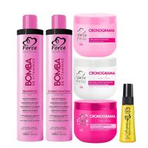 Kit Force de Frizz Home Care Bomba de Vitaminas Cronograma Capilar 6 Itens Kit Force de Frizz Home Care Bomba de Vitaminas Cronograma Capilar 6 Itens