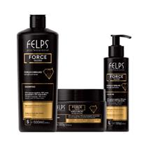 Kit Force Gloss ( Força e Brilho ) Shampoo 500ml + Máscara 300g + Leave-in 120ml - Felps Professional Kit Force Gloss ( Força e Brilho ) Shampoo 500ml + Máscara 300g + Leave-in 120ml - Felps Professional