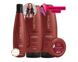 Kit Force System Aneethun Força E Crescimento 4 Produtos e ESCOVA