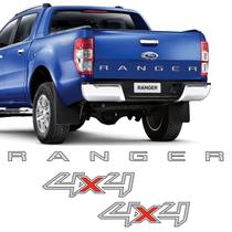 Kit Ford Ranger 2013/2016 Adesivo 4x4 E Faixa Tampa Traseira