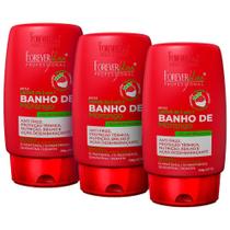 Kit Forever Liss 03 Leave-In Banho De Verniz Morango 150G