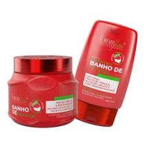 Kit Forever Liss Banho de Morango Leavein 140g e Mácarara 250g