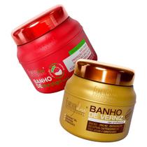 Kit Forever Liss Banho De Verniz 250G + Banho De Morango 250G