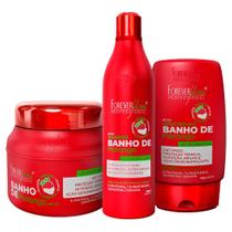 Kit Forever Liss Banho De Verniz Morango Completo Home Care