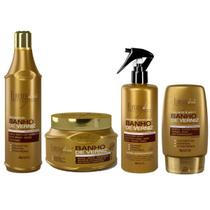 Kit Forever Liss Banho de Verniz Sh+Mask250g+Q.Hridro+Leave