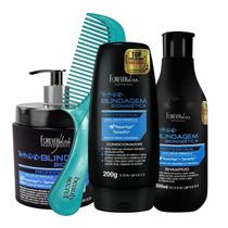 Kit Forever Liss Blindagem Capilar Biomimética Pente Beauty Kit Forever Liss Blindagem Capilar Biomimética Pente Beauty