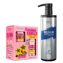 Kit Forever Liss Desmaia Cabelo + Wess Shampoo Repair 500ml