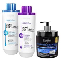 Kit Forever Liss Semi Definitiva 3D 2x900ml + Blindagem 500g