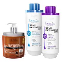 Kit Forever Liss Semi Definitiva 3d + Cauter Restore 500g