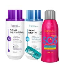 Kit Forever Liss Shampoo Ativador SOS e Mini Pente Beauty