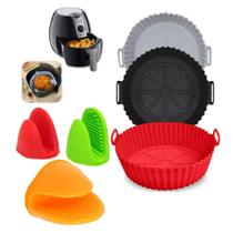 Kit Forma Air Fryer 16 Cm + Luva Pegador Silicone Panela Dedo Kit Forma Air Fryer 16 Cm + Luva Pegador Silicone Panela Dedo