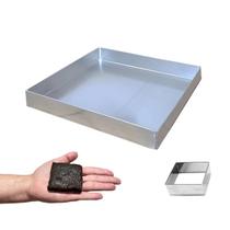 Kit Forma Brownie Alum 30 cm Quadrada Cortador Inox 5 cm