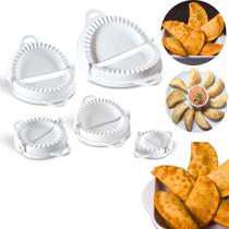 Kit Forma Corta Modela e Fecha Massa Molde Para Pastel Salgados Risole Fogazza 5 Tamanhos