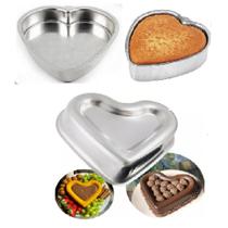 Kit Forma de Bolo Coração 2 pçs, Coração Ballerine 24cm + Forma de Coração Reta 20cm em Alumínio