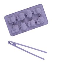 Kit forma de gelo safari e pegador de salada silicone pequeno - Mozcada