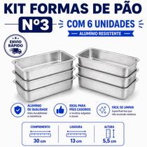 Kit Forma de Pão Nº 3 com 6 peças Kit Forma de Pão Nº 3 com 6 peças
