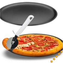 Kit Forma de Pizza Antiaderente + Cortador Profissional - Fratelli