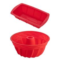 Kit Forma Espiral + Forma Para Pão Silicone Cozinha Sortida