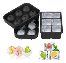 Kit Forma Gelo 6 Bola Grande Bar Esferas E Molde Cubo Barman