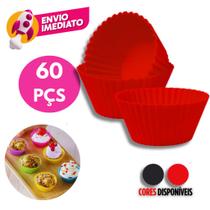 Kit Forma Individual Silicone Cupcake Muffin Forminha Redonda Air Fryer Forno Microondas Doceria