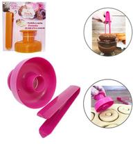Kit Forma Modeladora e Cortador Para Donuts + Pinça Exclusiva para Mergulhar na Cobertura
