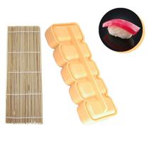 Kit Forma Molde De Comida Japonesa Sushi Sashimi Nigiri Niguiri + Esteira de Bambu