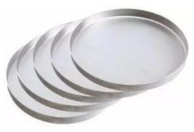 Kit Forma P/ Assar ou Servir Pizza Em Alumínio 30, 40, 45cm (1 de cada)