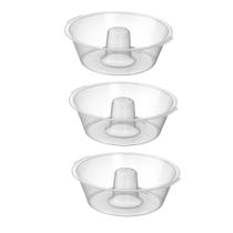 Kit Forma Pudim Gelatina Manjar Plastico Resistente Microondas -